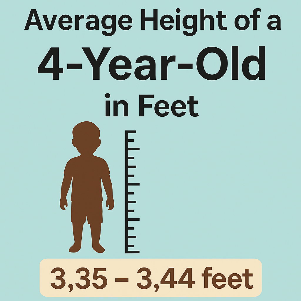 The average height of a 4-year-old in feet