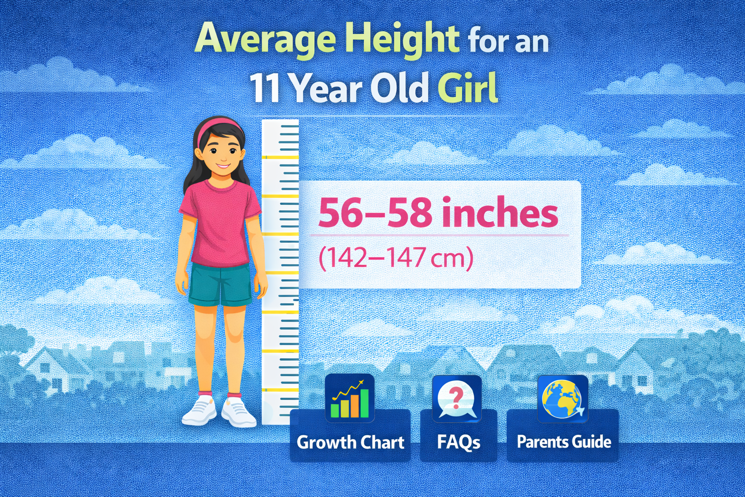 average height for 11 year old girl