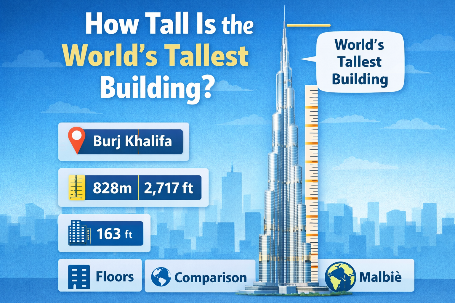 how tall is the world's tallest building​